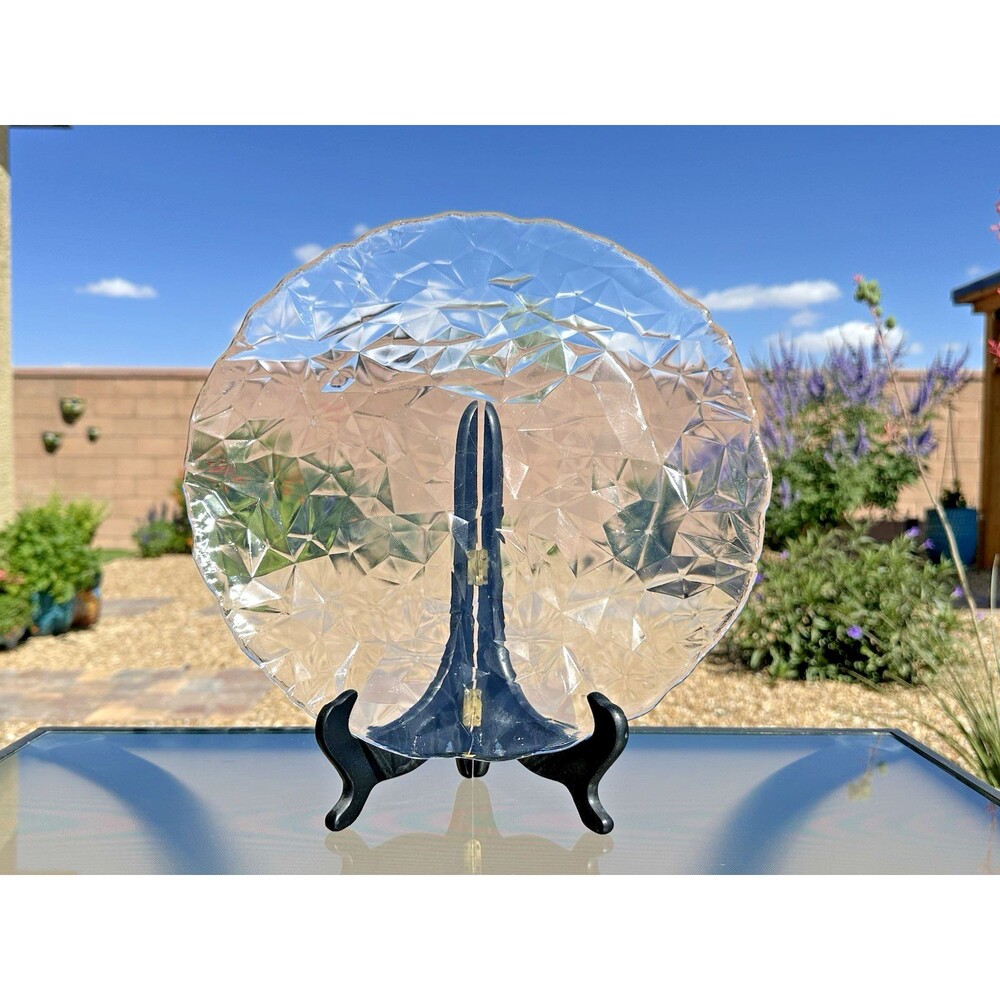 Bormioli Rocco Diamond Clear Glass Charger Plate 13" Diamond Collection ITALIAN